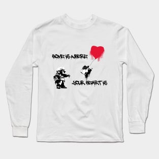 HOME HEART BLACK NO WALL Long Sleeve T-Shirt